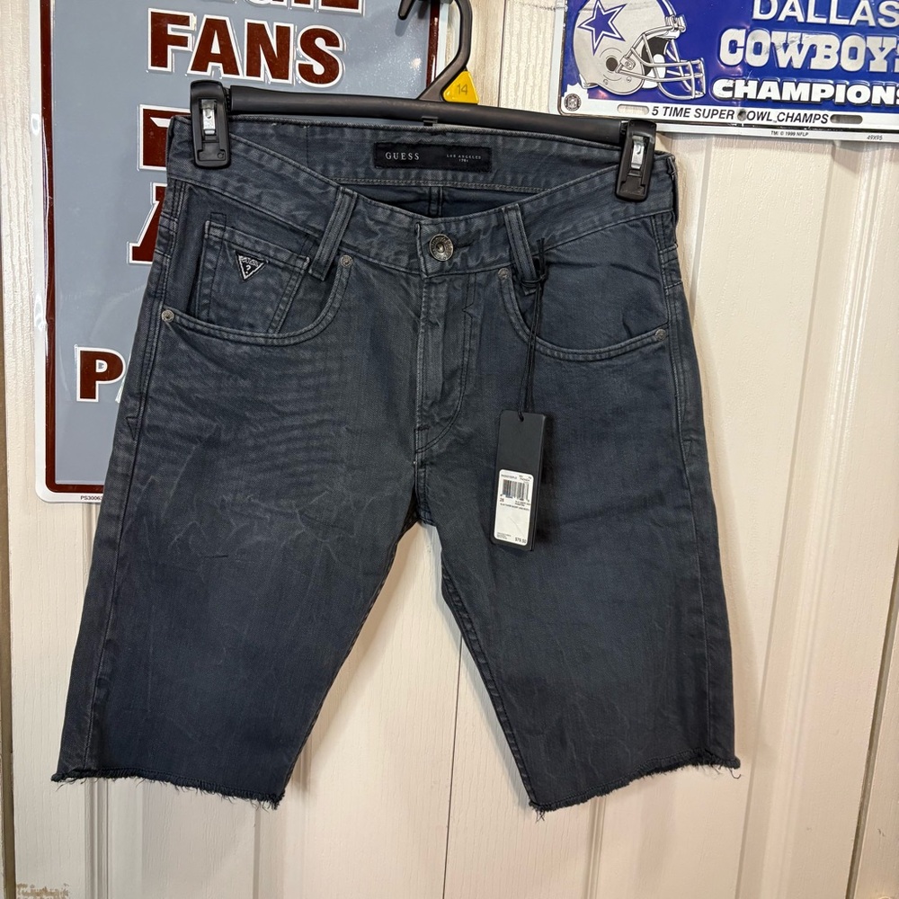 GUESS Men's Dark Gray Jean Shorts